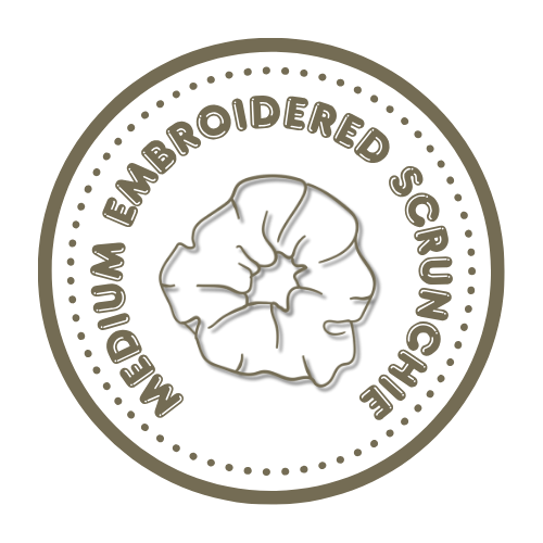 Medium Embroidered Scrunchies